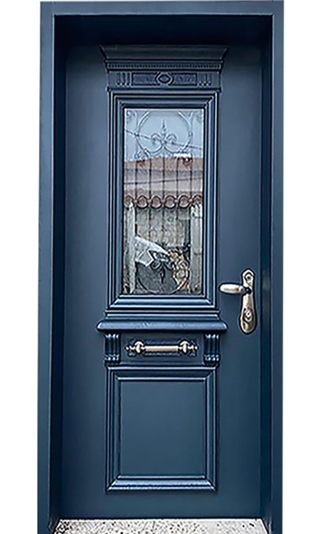 باب ملتي لوك مفرد ديكور قلعة مع زجاج - ازرق